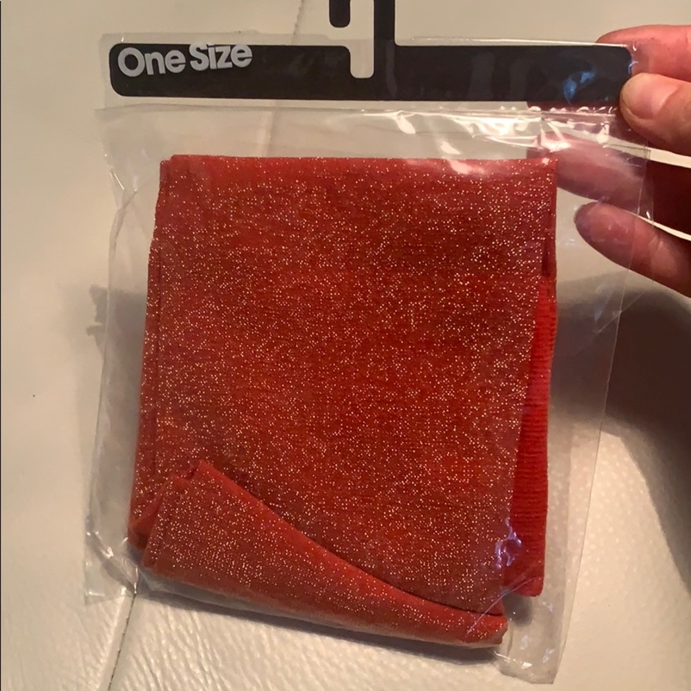 Coral lurex hold up/stocking. One size